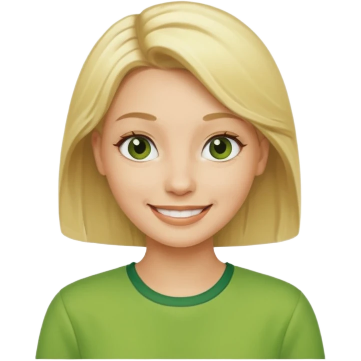 blonde women with green clothes emoji