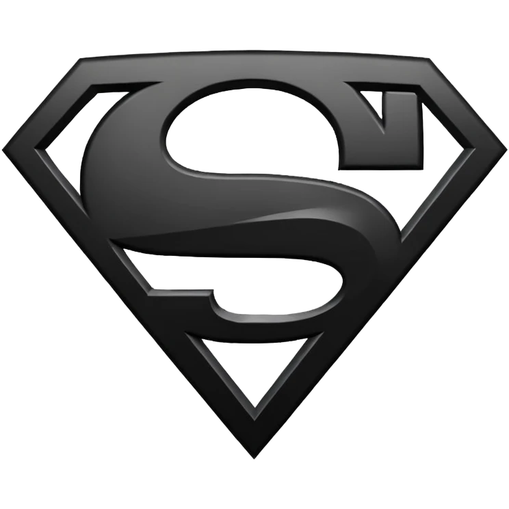 Superman Symbol batman v superman black white emoji