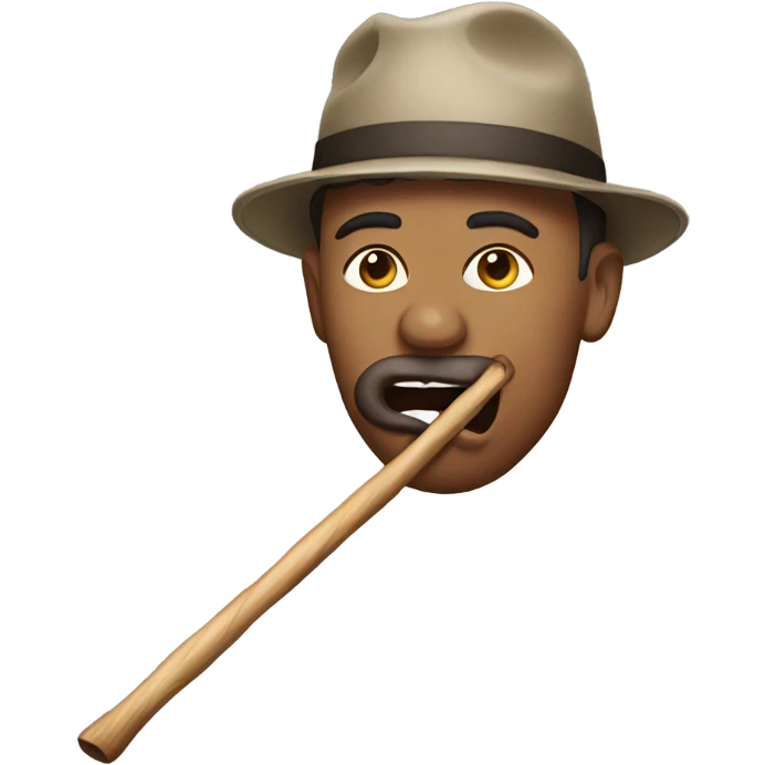 Man with a stick in his mouth emoji