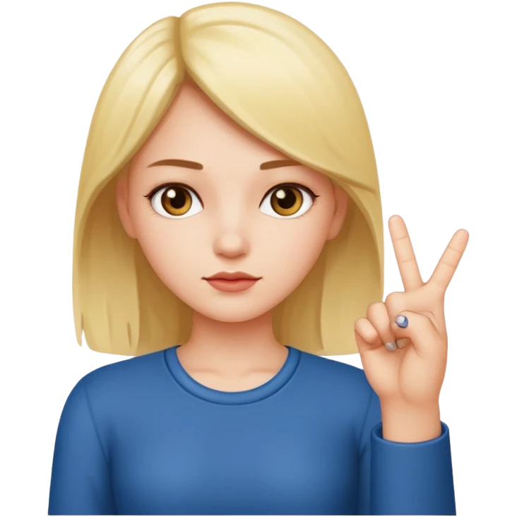 A girl with middle finger emoji