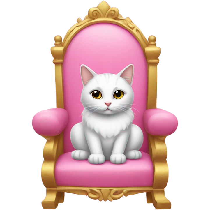 A princess cat sitting on a pink throne  emoji