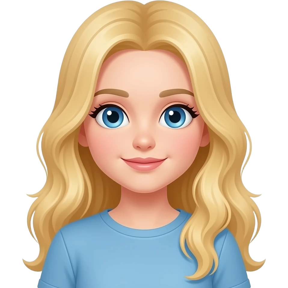 Blue astetic gurl with blonde hair emoji