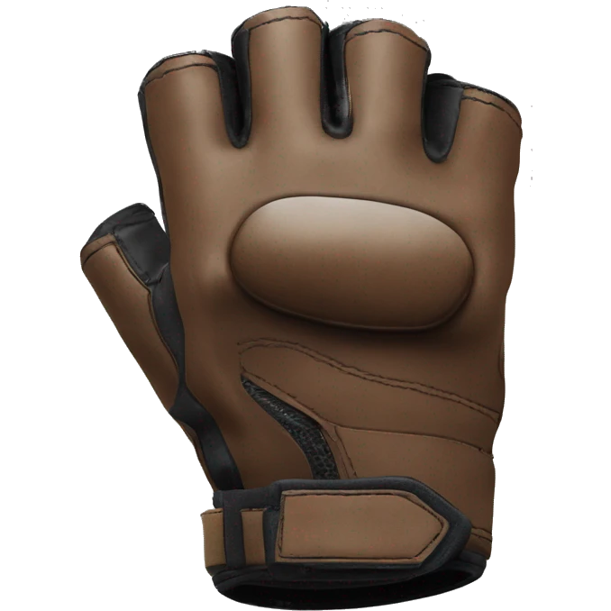 fingerless brown leather tactical glove emoji