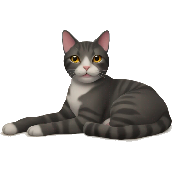 Cat laying next to fire place emoji