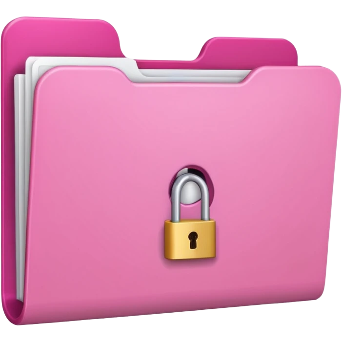 mix light pink dark pink and white girly lock with a folder behind it emoji
