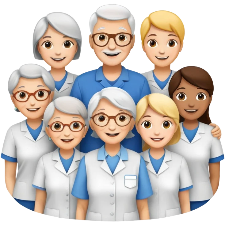 Volunteers helping elderly people emoji