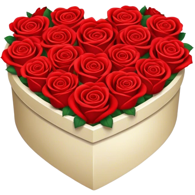 Heart-shaped box of red roses emoji