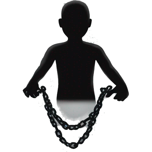 silhouetted humanoid with chain around its neck emoji