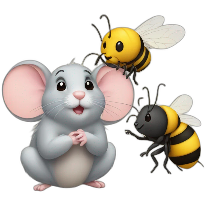 Mouse and bee emoji