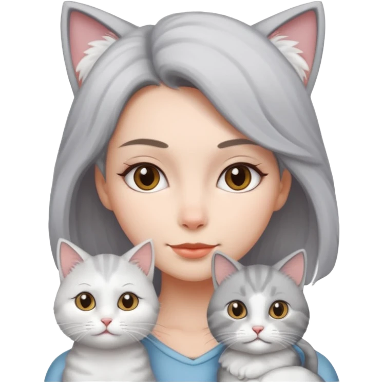 Woman with a cat  emoji