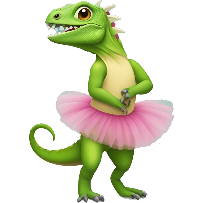 iguana wearing a tutu emoji