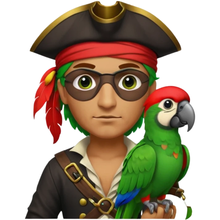 pirate and parrot emoji