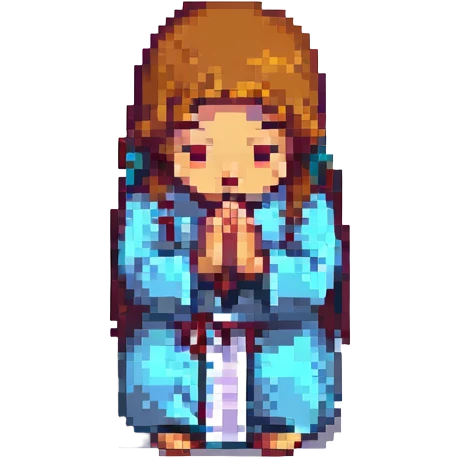 praying scroll pixel art style emoji