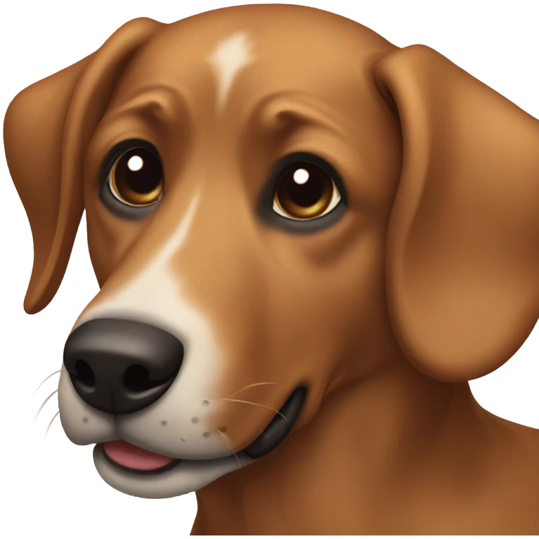 brown dog with a black snout  emoji