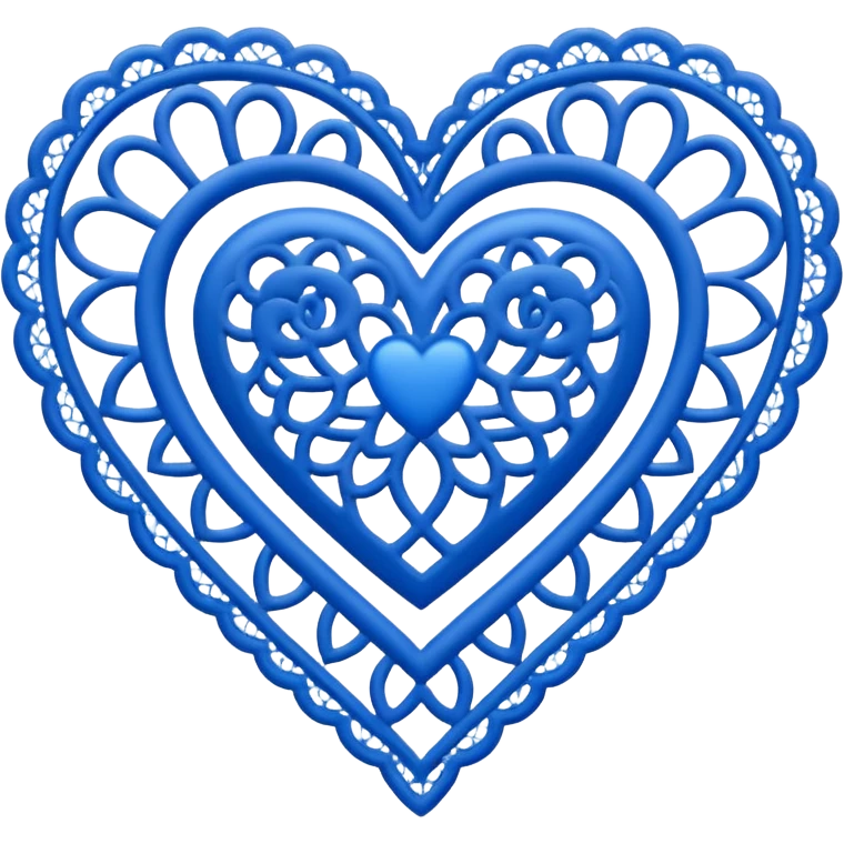 blue lace heart emoji