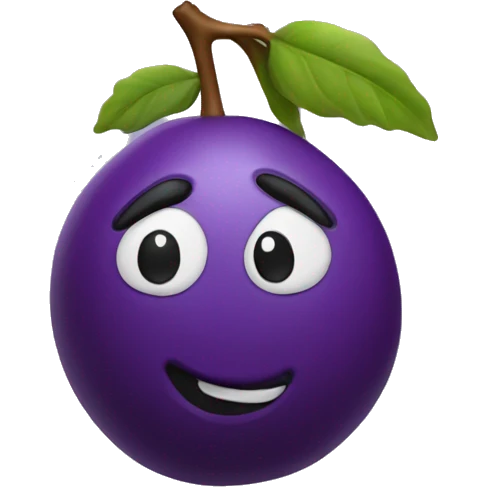 3D plum emoji