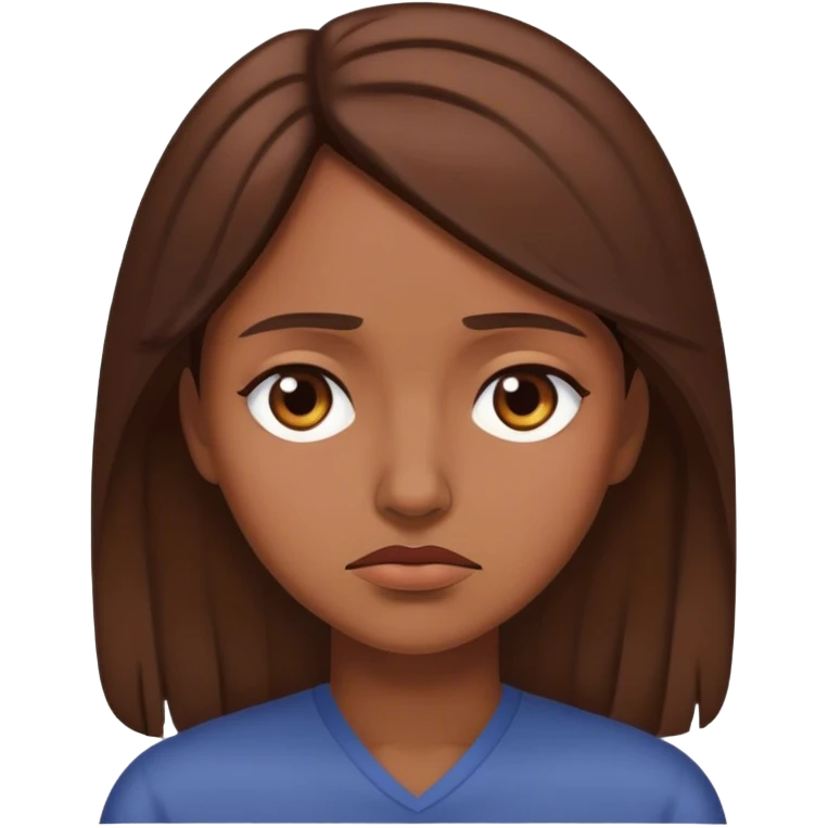 sad woman with brown hairs  emoji