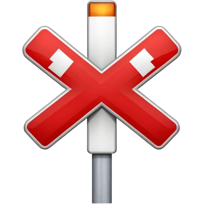 Знак поворота дорожный перекрещенный красным крестом emoji