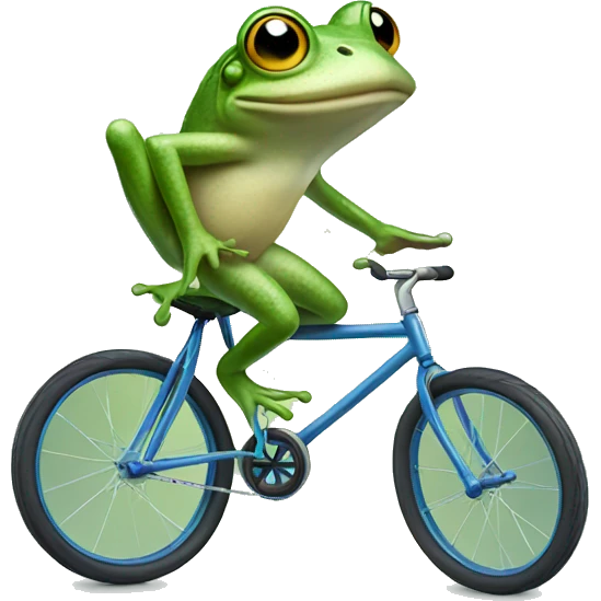 Frog riding unicycle emoji