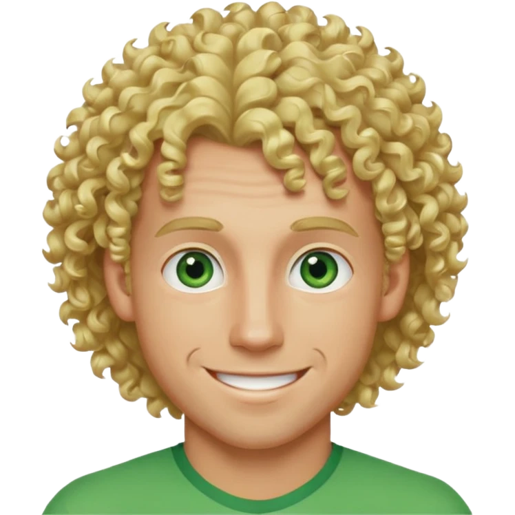 Athletic man with blond curly hair, and light green eyes  emoji