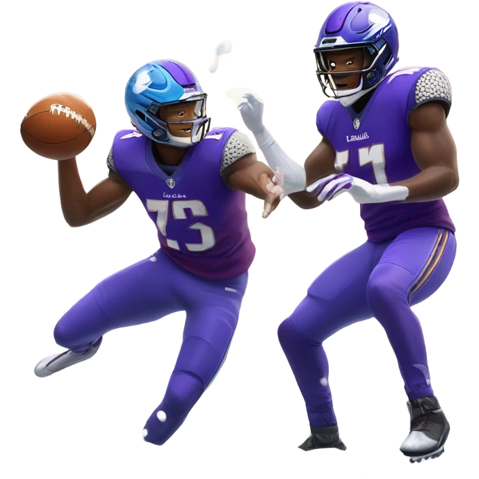 Josh Allen beating Lamar Jackson in a snowball fight emoji