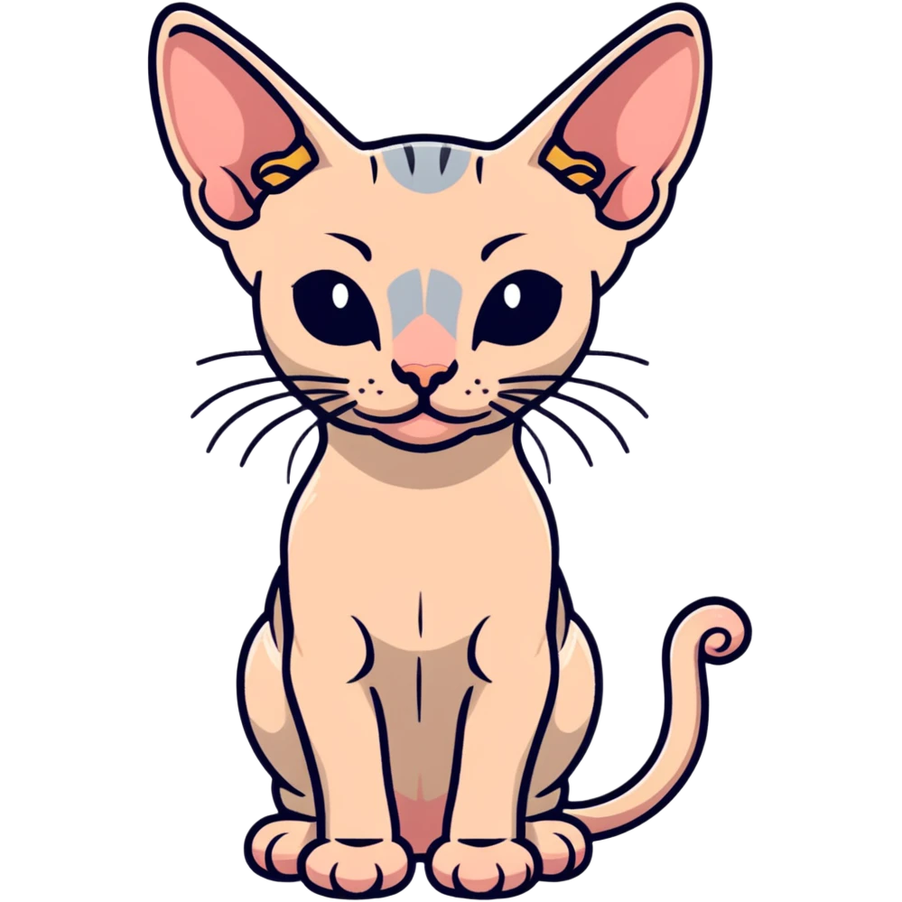 hairless sphynx cat full body pose emoji