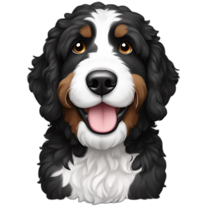 black and white bernedoodle emoji