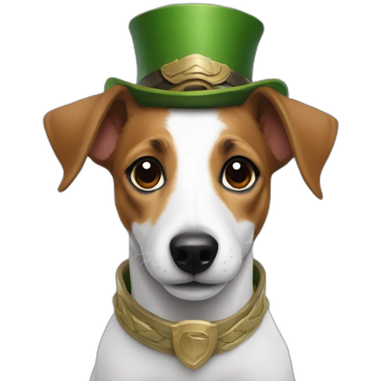 Jack Russel with Loki hat  emoji