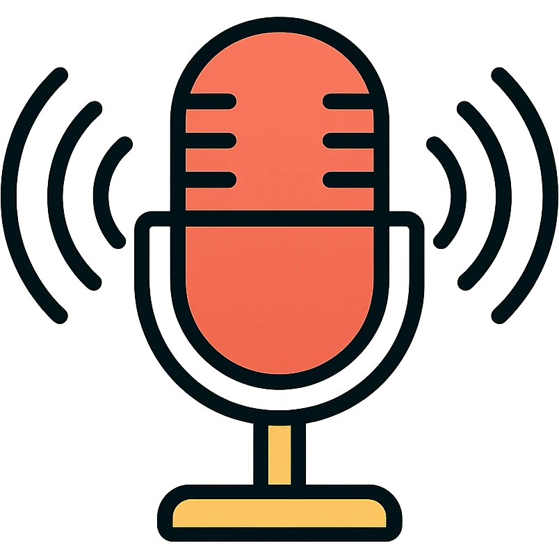 Remove the 'live' sign and keep only the sound waves. Maintain the icon-color-outlined style with a vector look, shadows, highlights, and a pastel color palette. Ensure the background is transparent. emoji