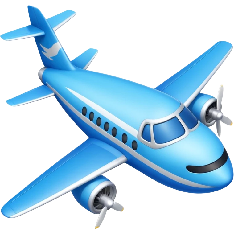 Design a cartoon-style airplane with a smiling face & playful wings. emoji
