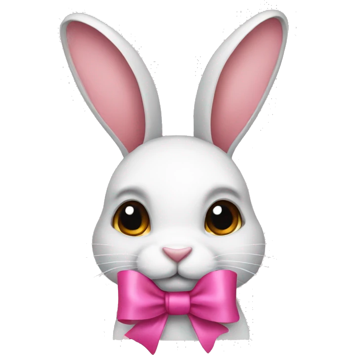 Rabbit with pink bow emoji