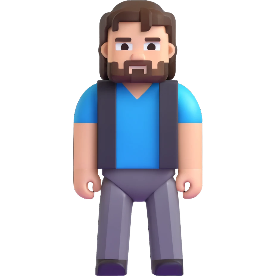 Jack Black as a Minecraft character emoji