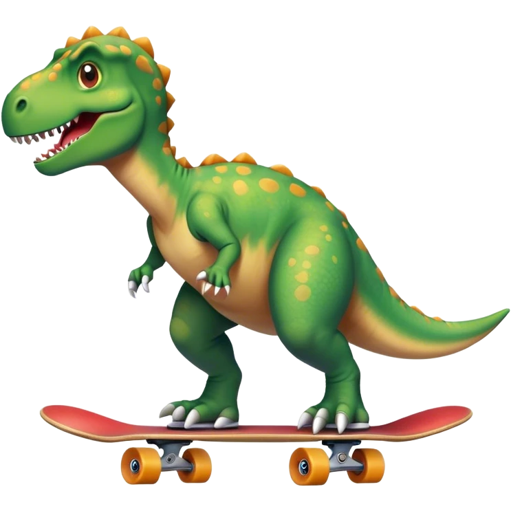 Dinosaur on a skateboard emoji