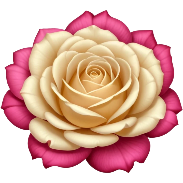 Cream-colored stemless rose bloom emoji