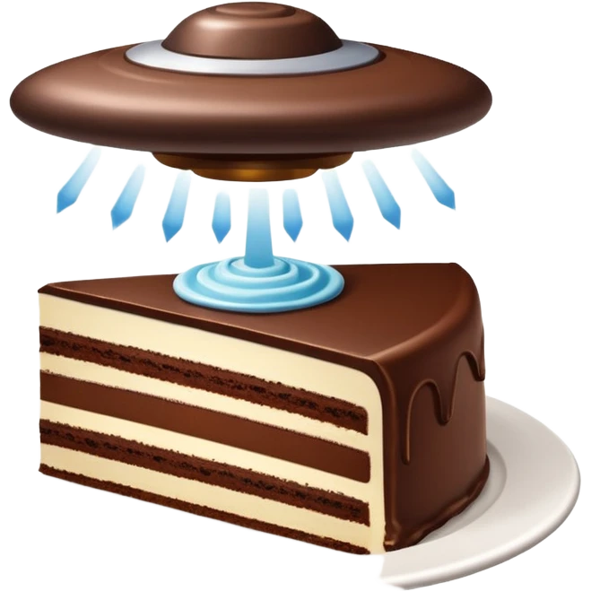 piece of cake being stolen by flying ufo  emoji