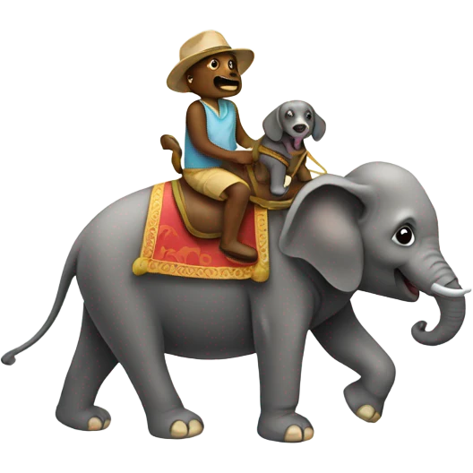 Dog riding an elephant  emoji