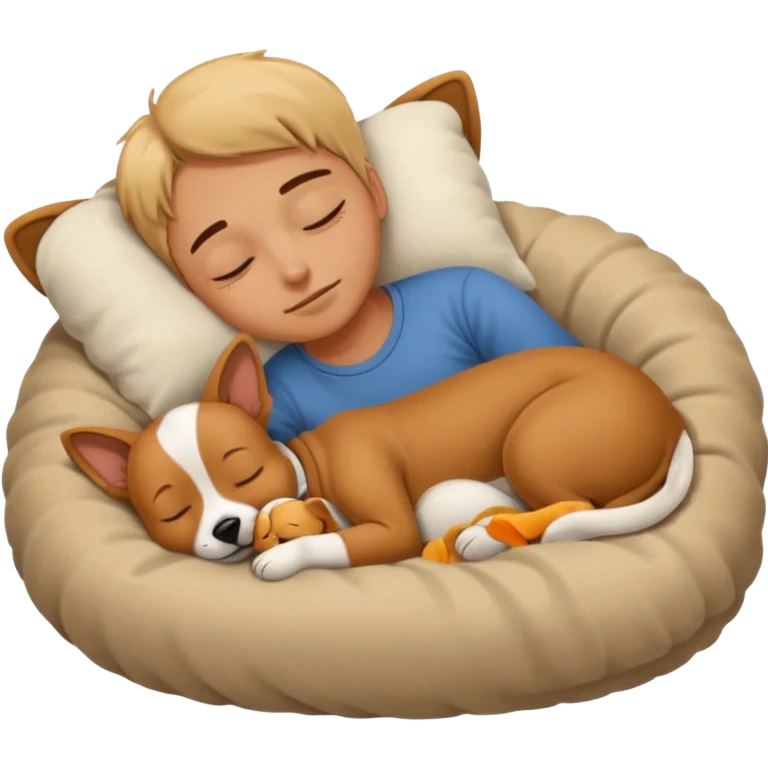 Durmiendo con un perrito emoji