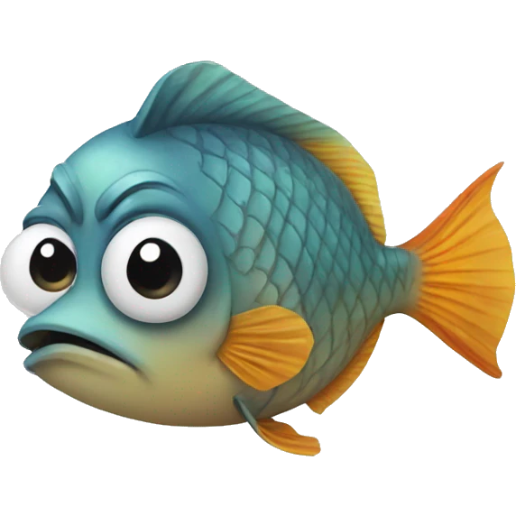 A confused fish emoji