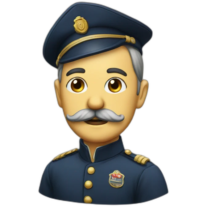 Man with a mustache in an old uniform  emoji