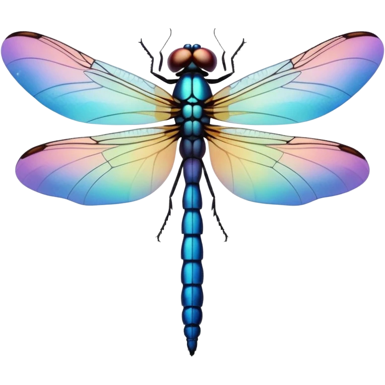 Peaceful Dragonfly change color  keep  black background  emoji