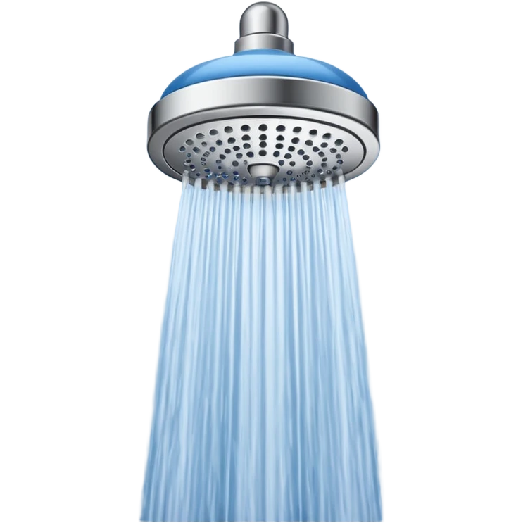 “Flat icon-style emoji of a wall-mounted shower head, blue and gray tones, clean vector design” emoji