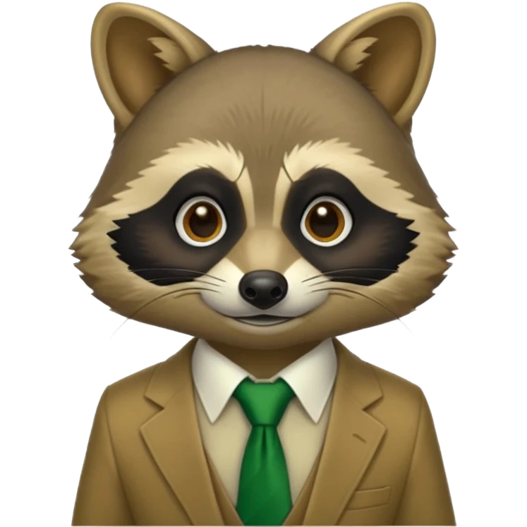 waitor racoon green tie emoji