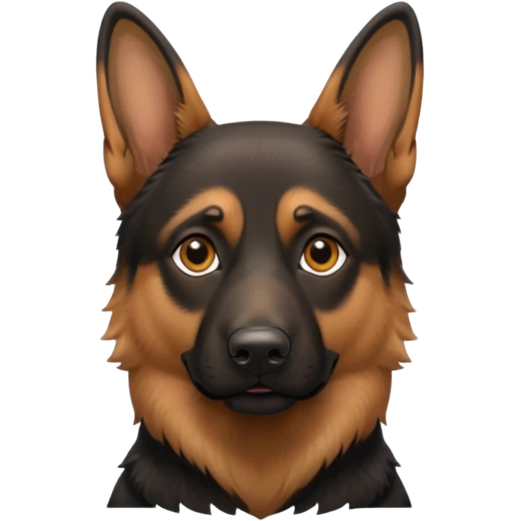 Pastor alemán color negro marrón emoji