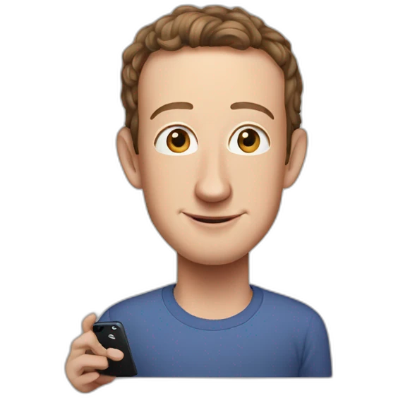 Mark Zuckerberg with iphone emoji