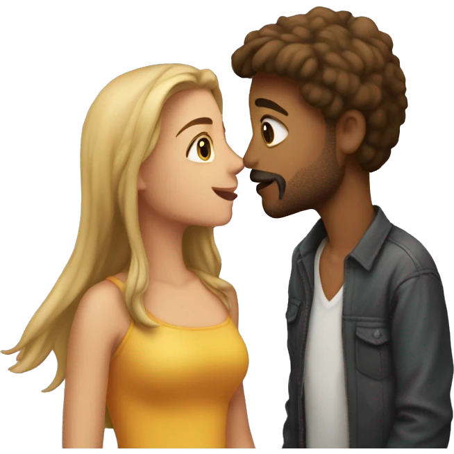 They have a childA girl kisses a man  emoji