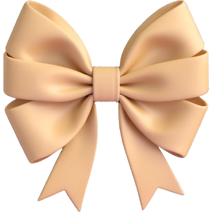 beige bow emoji