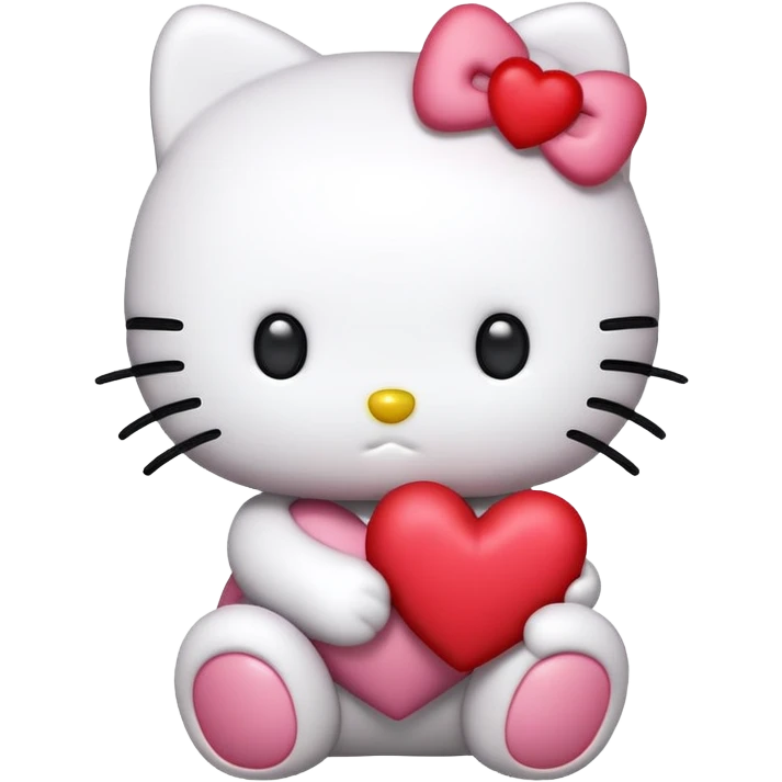 hello kitty with heart emoji