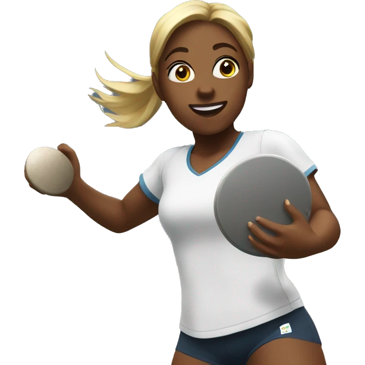 girl throwing discus emoji