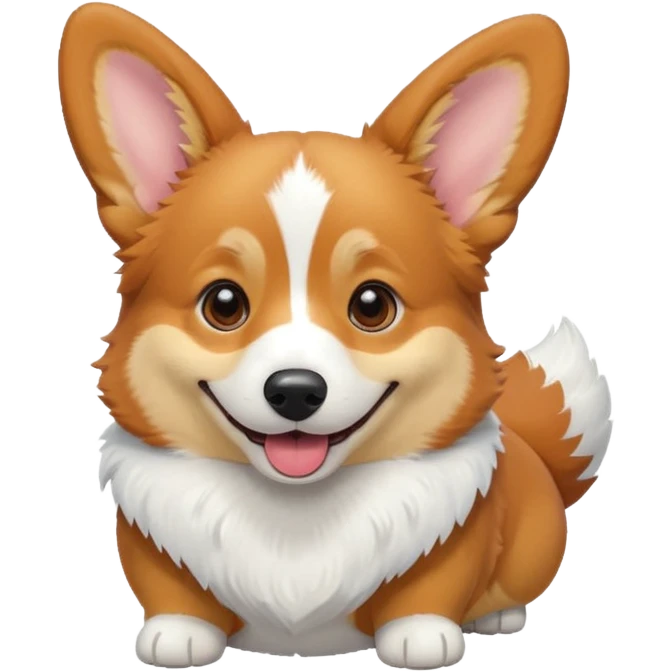 tricolor corgi in snow emoji