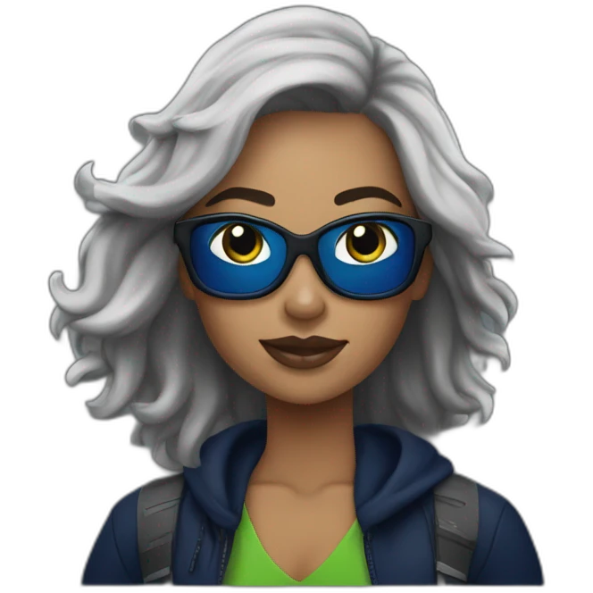 Seahawks fans mujer pelo negro corto emoji